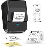 TYPONOS PM240 Label Maker Machine with Tape, Label Printer Black | 2'' Bluetooth Thermal Sticker Label Maker for Small Business, School Supplies, Classroom, Home Office with Multiple Templates