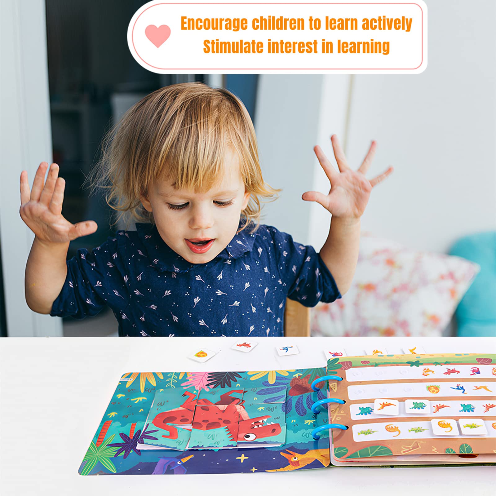 2 Pack DIY Montessori Busy Book for Toddlers, Montessori Quiet Book for Kids, Farm Dinosaur Preschool Learning Activities Learning & Education Toys