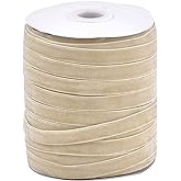 Pandahall 50 Yards Velvet Ribbon 3/8Inch Wide Single Face Velvet Ribbon Roll with Spool for Gift Wrapping Decoration Party We