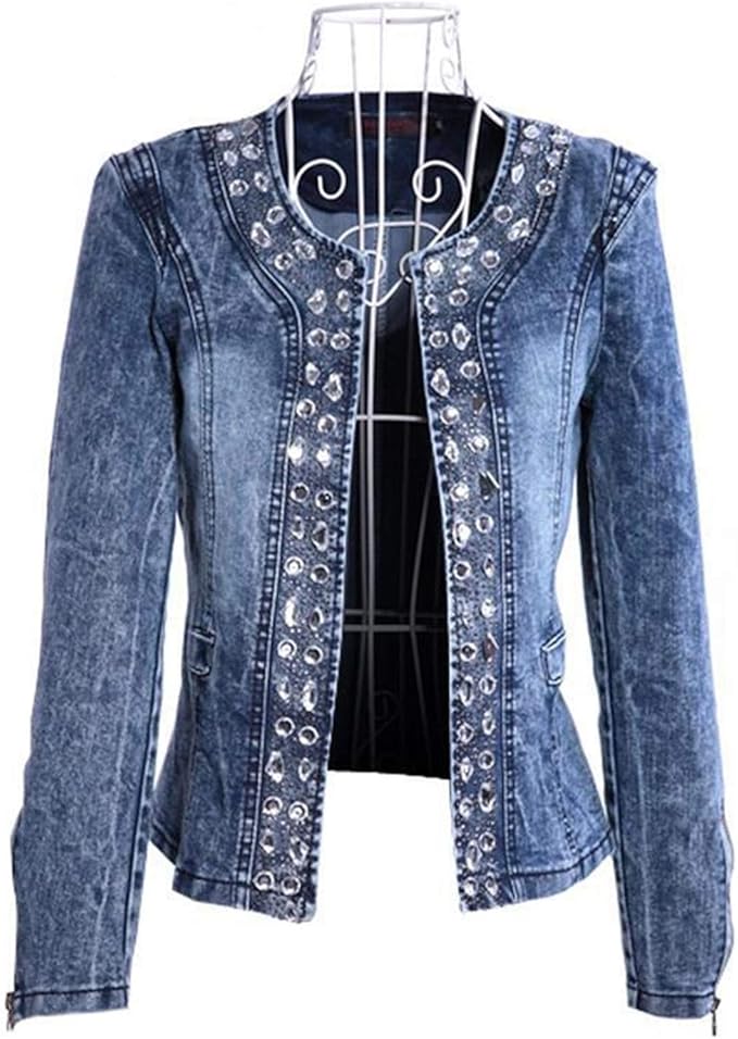 CML 2020 New Denim Jackets Vintage Diamonds Casual Coat Women's Denim