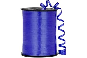 OMISELIO Blue Ribbon, 500 Yard Crimped Royal Blue Curly Ribbon - Perfect for Gift Wrapping, Balloons, Baby Showers, Graduations, Christmas