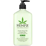 Exotic, Natural Herbal Body Moisturizer with Pure Hemp Seed Oil, Green Tea and Asian Pear, 17 Fluid Ounce - Pure, Nourishing 