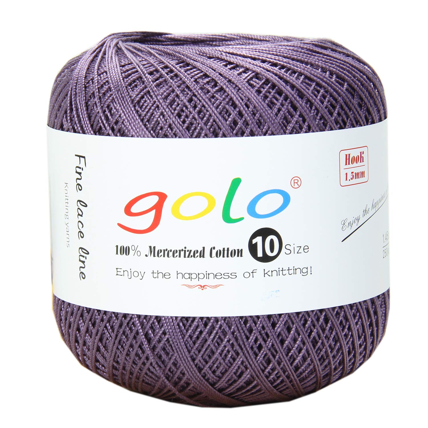 golo Crochet Thread Size 10 Yarn for Hand Knitting Crochet Yarn (Purple-613)