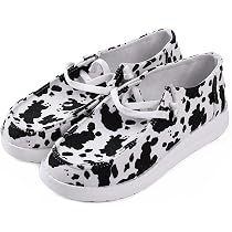 Trymall Cow Print Shoes Canvas Sneakers 