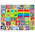 IMIKEYA Kids Educational Rug Playtime Collection ABC, Numbers and Shapes Learning Carpet Kids Play Rug Mat Playmat for Playroom Bedroom, 55.1 x 43.3 inch