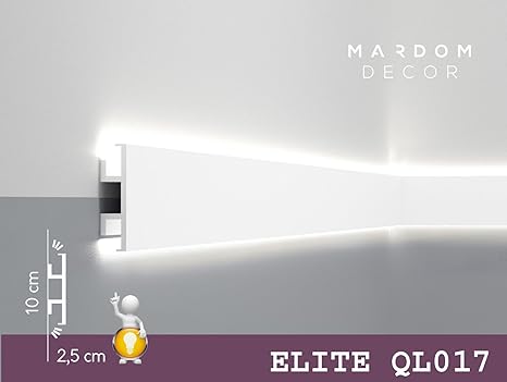***TOPSELLER*** MARDOM DECOR Lichtleiste I QL017 I Stuckleiste Wandleiste Deckenleiste I für indirekte LED Beleuchtung konzip