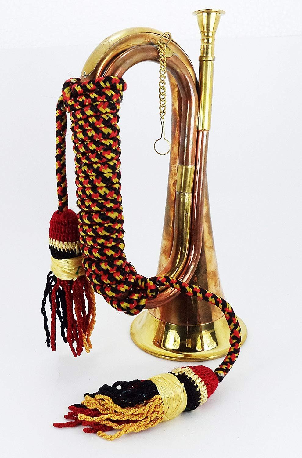 AnNafi Solid Brass And Copper Blowing Bugle| US Military Signal Horn Cavalry Horn| Musical Instrument Classic Style Boy Scout Retro Horn: Musical Instruments
