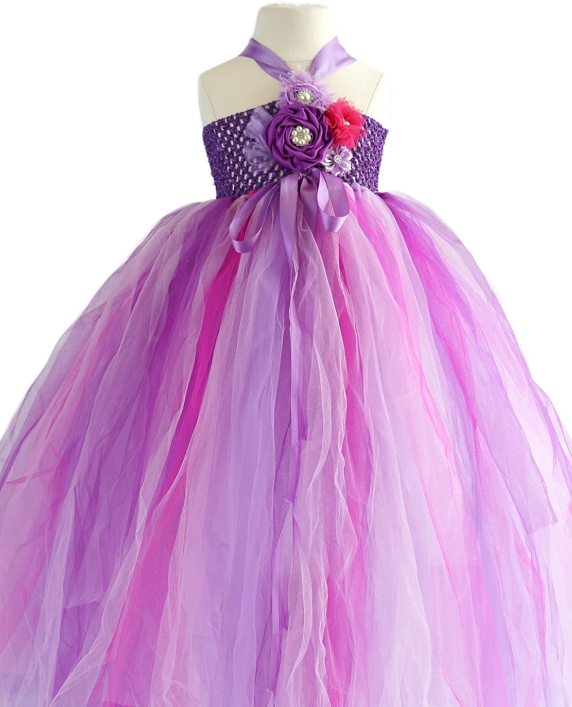 one shoulder tulle dress