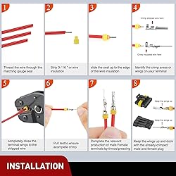 Nilight 220PCS 5 Pin Electrical Connector ‎Plug