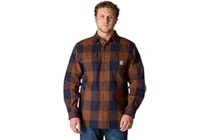 Carhartt Men’s Loose Fit Heavyweight Flannel Long-Sleeve Plaid Shirt