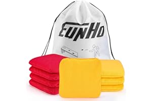 EunHo Cornhole Bags Set of 8 Regulation Size & Weight Corn Hole Bean Bags Official Professional All Weather for Tossing Game with Carry Case