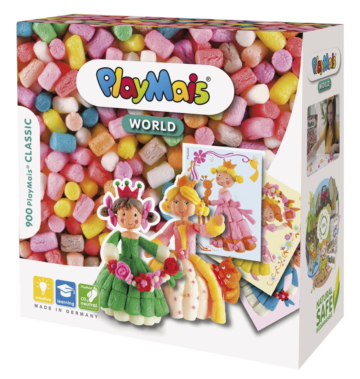 PlayMais WORLD PRINCESS craft kit for kids from 3 years | 850 coloured PlayMais, templates & instructions for crafts | stimulates creativity & motor skills | gift for girls & boys | natural toy