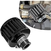 Suvnie 12mm Mini Air Filter, Universal Motor Cold Air Intake Filter Breather, Auto Turbo Vent Intake Filter Cleaner, Crankcase Breather Car Accessories for Motorcycle Engine Parts (Black)