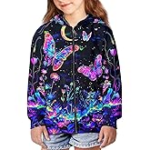 Upetstory Kids Zip Up Hoodie Fashion Hooded Sweatshirt for Girls Boys Size 6-16