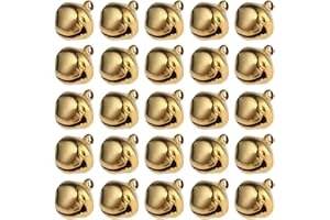 WINOMO Gold Gingle Bells Bulk for Jewelry Making and Christmas Tree Wedding Decoration 12mm 100PCS