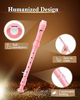 Eastar ERS-21GP Soprano Recorder Pink with Cleaning Kit Thumb Rest view 4