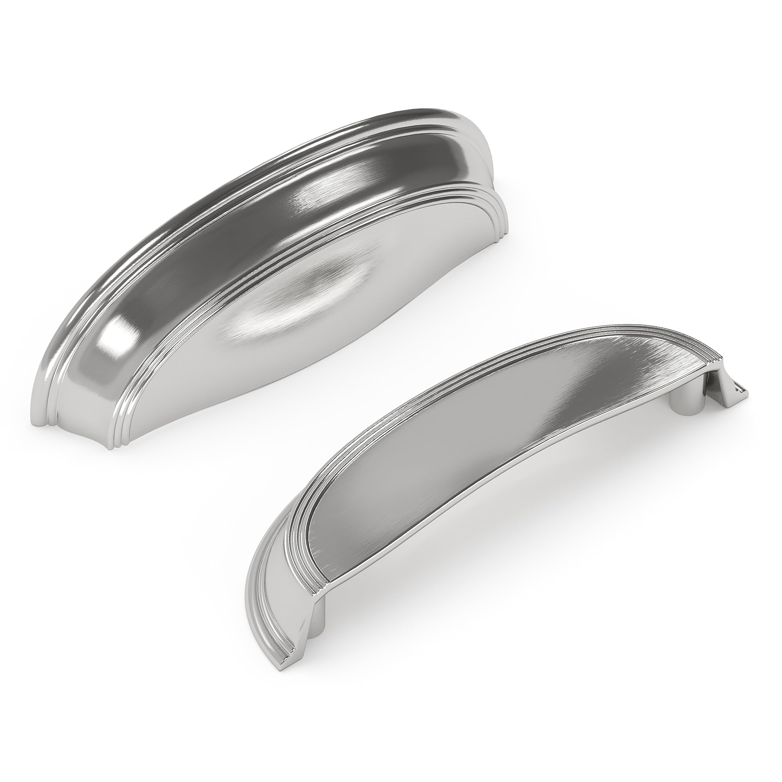 Hickory Hardware P2144-SN American Diner Cup Cabinet Pull, 3-Inch, Satin Nickel