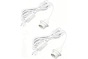 ANYPOWK 2 Pack Plug in Pendant Light Cord Kit, DIY Extension Hanging Lighting with E26 Socket & Switch - 20 FT