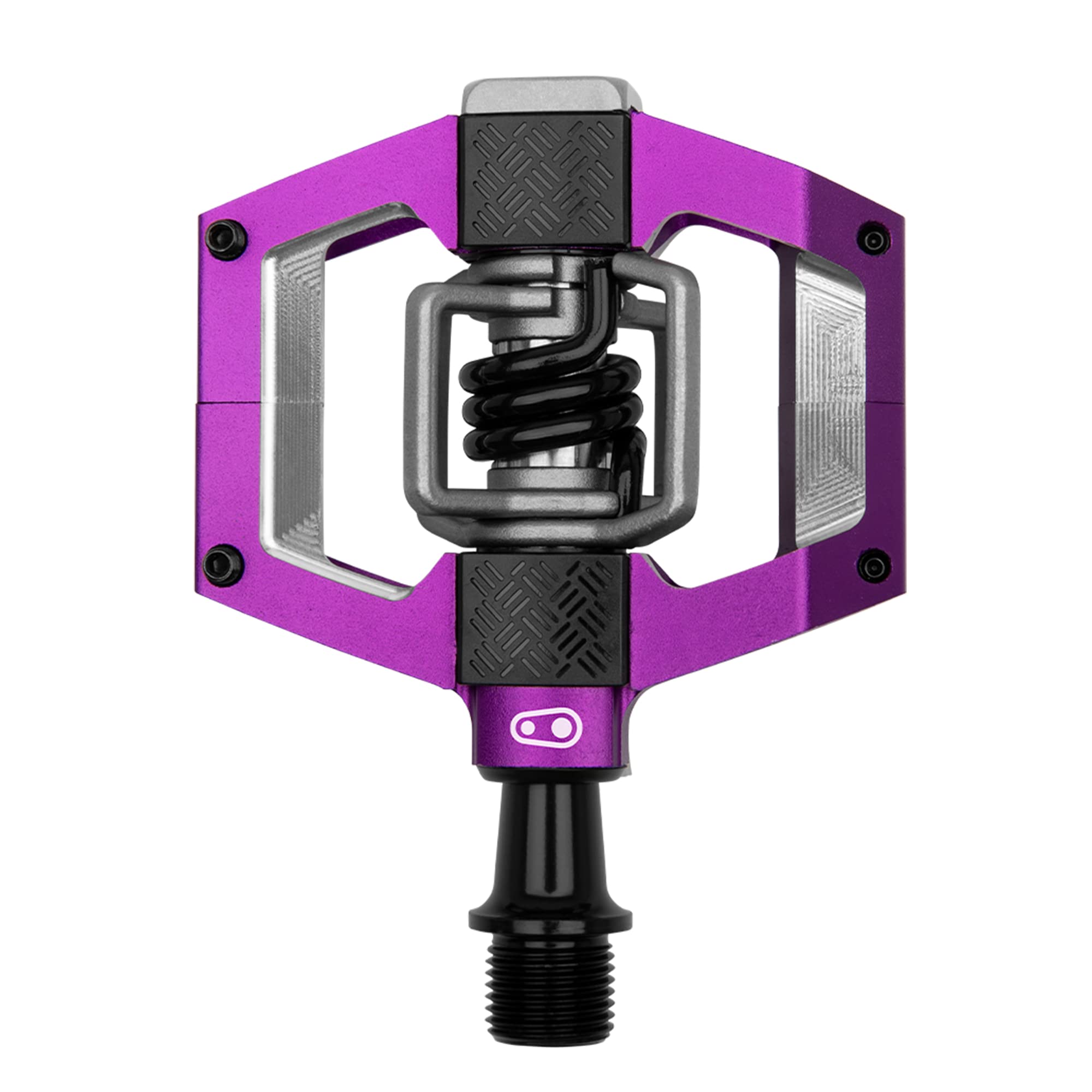 Crankbrothers Mallet Trail Mountain Bike Pedals - Purple/Black Spring - MTB Enduro XC Trail Optimized Platform - Clip-in System Pair of Bicycle Mountain Bike Pedals (Cleats Included) Image