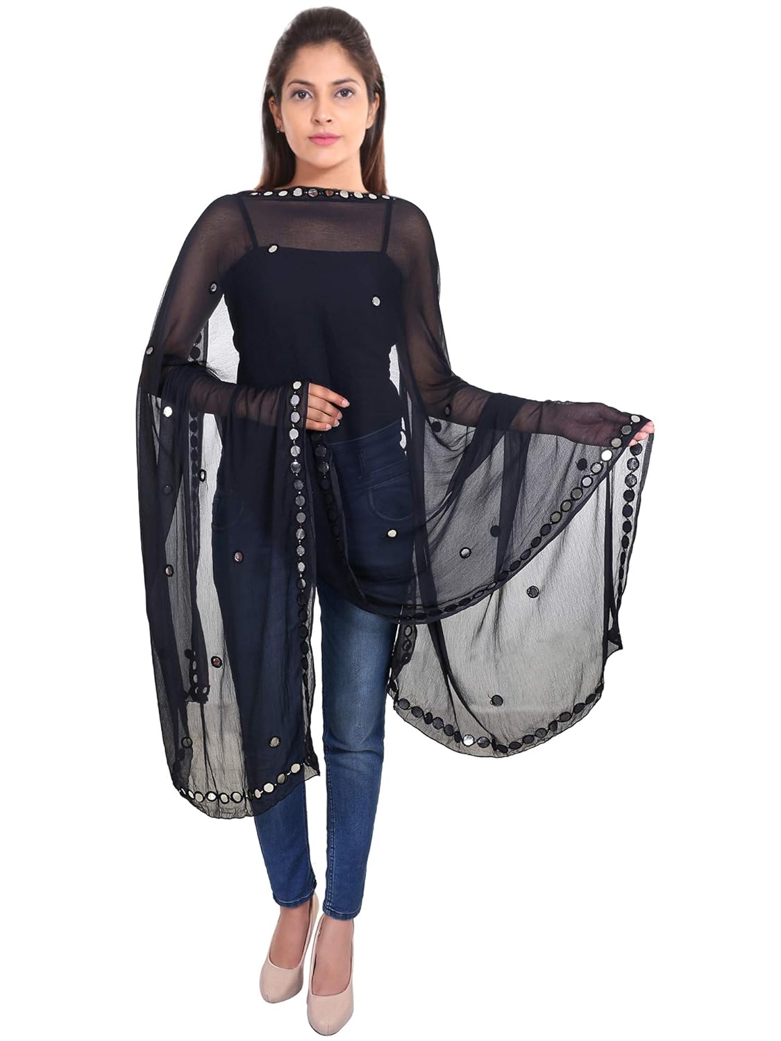 zaributi embroidered dupatta