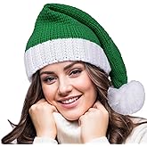 OCTEEN Knitted Santa Hat Adult Christmas Xmas Unisex Knit Beanie Red Skull Cap Stocking Hats For Women Men