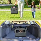 VOUNOT Pet Carrier Bag Portable Foldable Dog Cat Travel Carrier 3 Doors Grey view 3