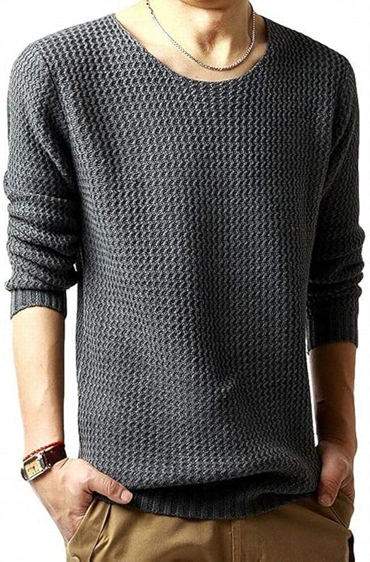 Amazon Ween Charm メンズ セーター 秋 冬 ニットセーター Uネック ニット メンズ カットソー トップス メンズ ニットセーター クルーネック 丸首 ケーブル 編み セーター 無地 セーター 通販