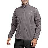Little Donkey Andy Men's Lightweight Softshell Jackets Waterproof Removable Sleeve for Golf Hiking Cycling Running