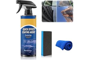 CIDNMATD Car Coating Spray,New Quick Effect Coating Agent Spray,Quickly Coat Car Wax,Car Scratch Wax Polish Sprays Waterless Wash,Oil Film Emulsion Glass Cleaner with Sponge and Cloth,4FT.OZ (1PC)