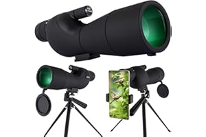 Sfeoot 25-75x60 Spotting Scope with Tripod Carrying Pouch and Quick Cell Phone Holder BAK4 High Resolution Waterproof for Birdwatching, Shooting, Hunting, Wildlife Style