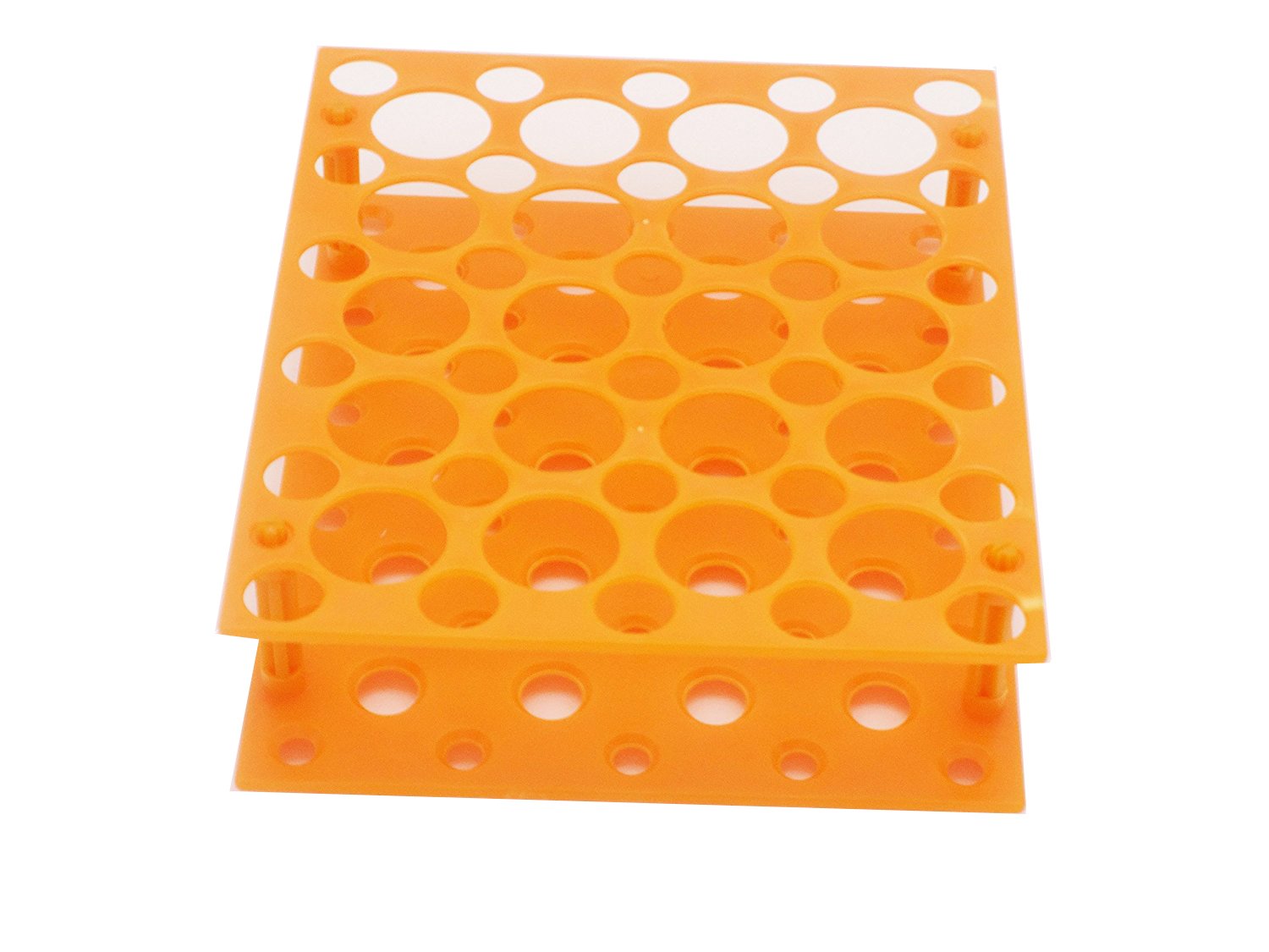 50 Well Centrifuge Tube Rack for 10ml/15ml/50ml Laboratory Plastic Tube Rack Holder(Pack of one) (Orange)