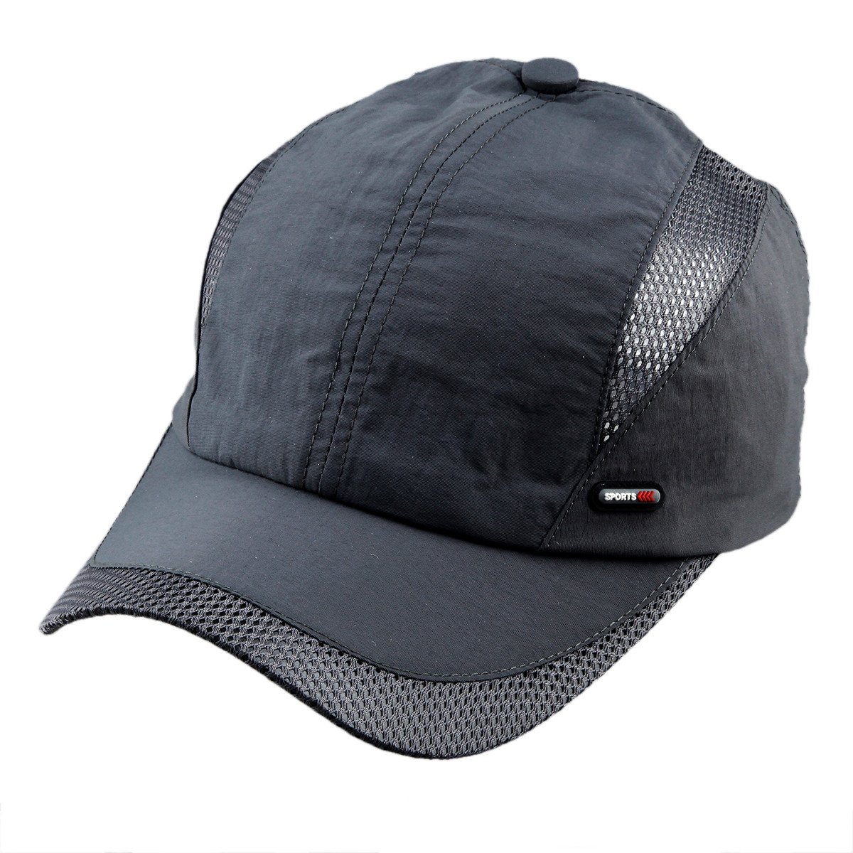 KYEYGWO Quick Drying Mesh Sun Hat for Men Woman, Outdoor Sports Breathable Baseball Cap, Grey