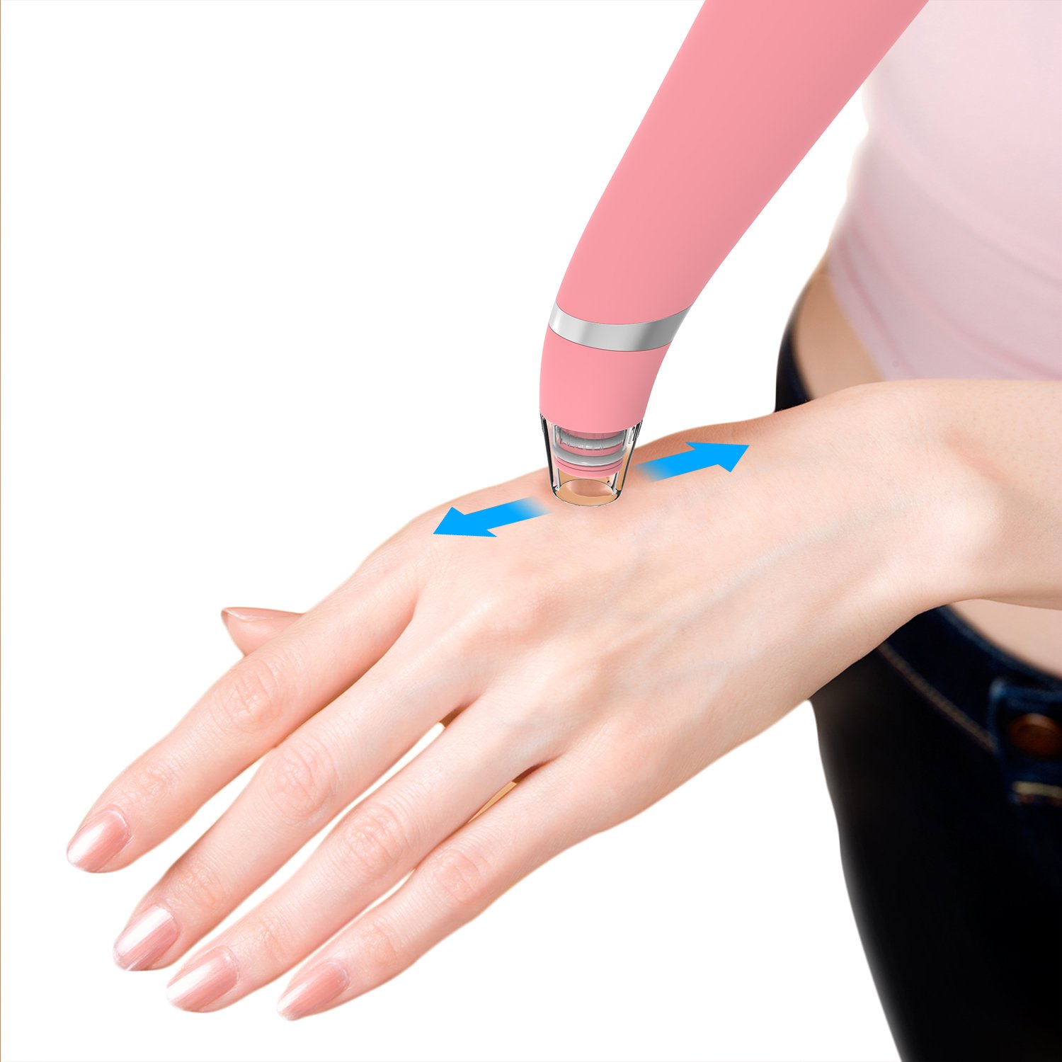 Blackhead Remover Facial Pore Cleaner Vacuum Microdermabrasion Diamond Machine Comedone Extractor Acne Removal Tool Strong Suction Cleaner with 2pcs Blackhead Tools for Free a gift for Mother (Pink)