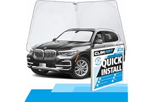 CLIM ART Windshield Sun Shade for BMW X5 2019-2024 - Custom-Fit Foldable Car Sun Shade - Car Sunshade - Vehicle Sun Protector - Front Auto Windshield Cover, Car Windshield - WS3002