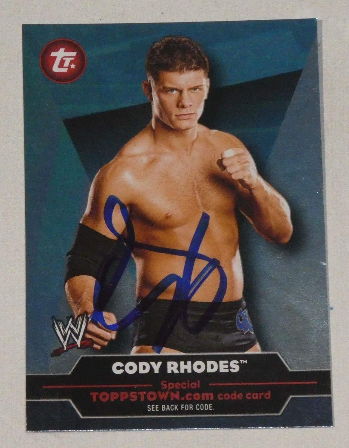 Cody Rhodes Signed WWE 2010 Topps Town Card TT13 New Japan Pro