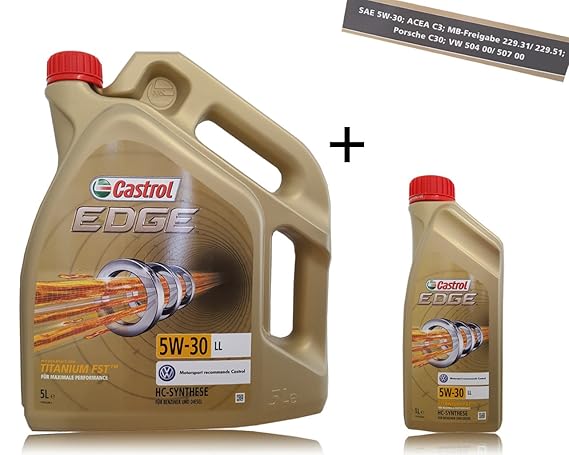 1 L + 5 L = 6 Liter Castrol Edge Titanium FST™ 5W-30 LL Motor-Öl