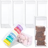 PINKXHY 100 PCS Clear PET Plastic Storage Boxes Transparent Present Box Empty Containers Rectangle Cube Candy Chocolate Cookies Treat Case for Christmas,Wedding,Party,Baby Shower (2x2 x6 Inch)