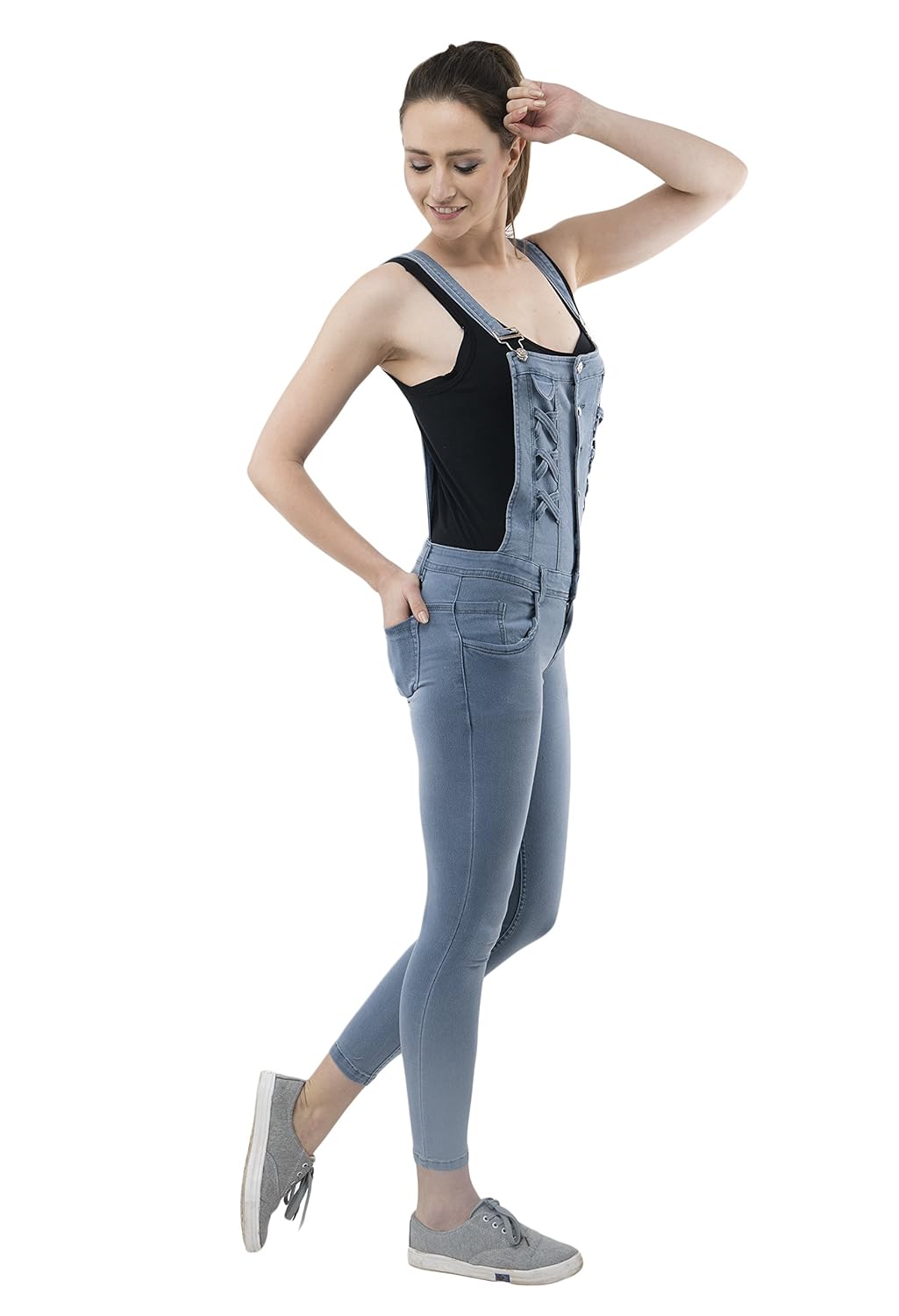aakrithi denim jumpsuit
