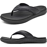 KuaiLu Mens Sport Flip Flops Comfort Orthotic Thong Sandals with Plantar Fasciitis Arch Support Outdoor Summer Beach Size 7~15