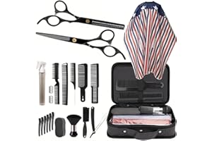 BARBERPLAN Hair Cutting Kit, 22 Pcs Professional Barber/Hair Salon Tool Set, Barber Bag Includes Hairdressing Scissors Shears, Barber Cape, Combs... Complete Hair Cutting Kit for Barber, Salon, Home Use