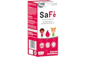 SaFe+ Kids Iron Supplement | Liquid Carbonyl Iron 10 mg/mL | Gentle on Stomach | Easy-to-Use Syringe with Bottle Adapter | Gr