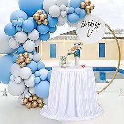 9ft White Table Skirts for Rectangle Tables