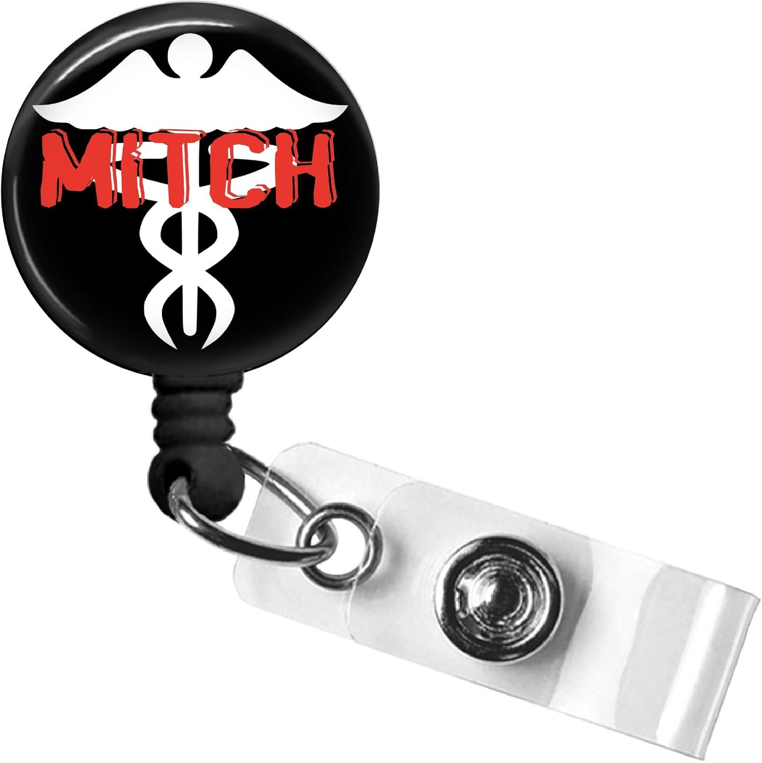 Custom Retractable ID Badge Reel, Personalized Male Nurse