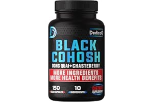 DEDICAD 12in1 Black Cohosh 5-Month Supply for Menopause Support Supplement with Dong Quai, Chasteberry, Red Raspberry, Licorice, Wild Yam & More - 150 Capsules
