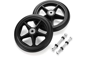 OwnMy 2PCS of 6 Inch Rubber Wheelchair Replacement Front Wheels, Anti-Slip Rollator Walker Replacement Wheels Accessories wit
