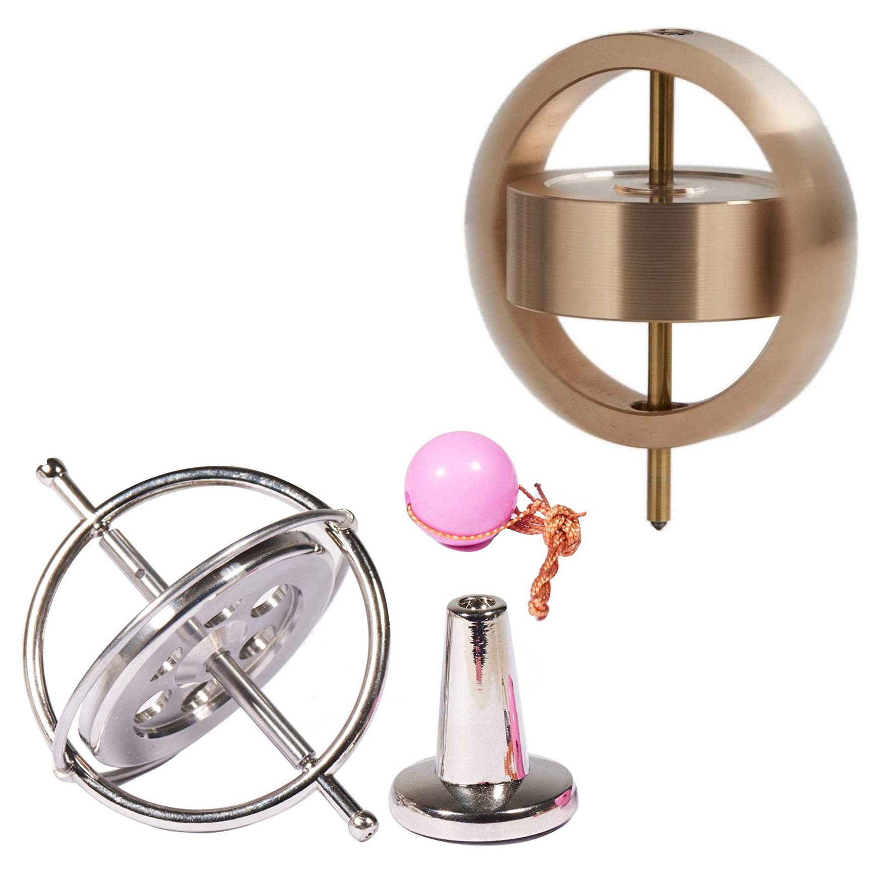 Joytech Precision Gyroscope Brass and Stainless Steel Anti Gravity Motor Powered Spinning Top Balanc