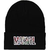 Marvel Comic Logo Beanie Embroidered Vintage Design Cuff Knit Beanie Hat Cap Black