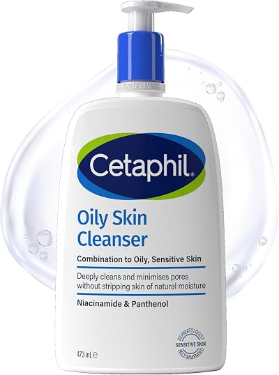 Cetaphil Oily Skin Cleanser 473ml Niacinamide For Combination to Oily Skin