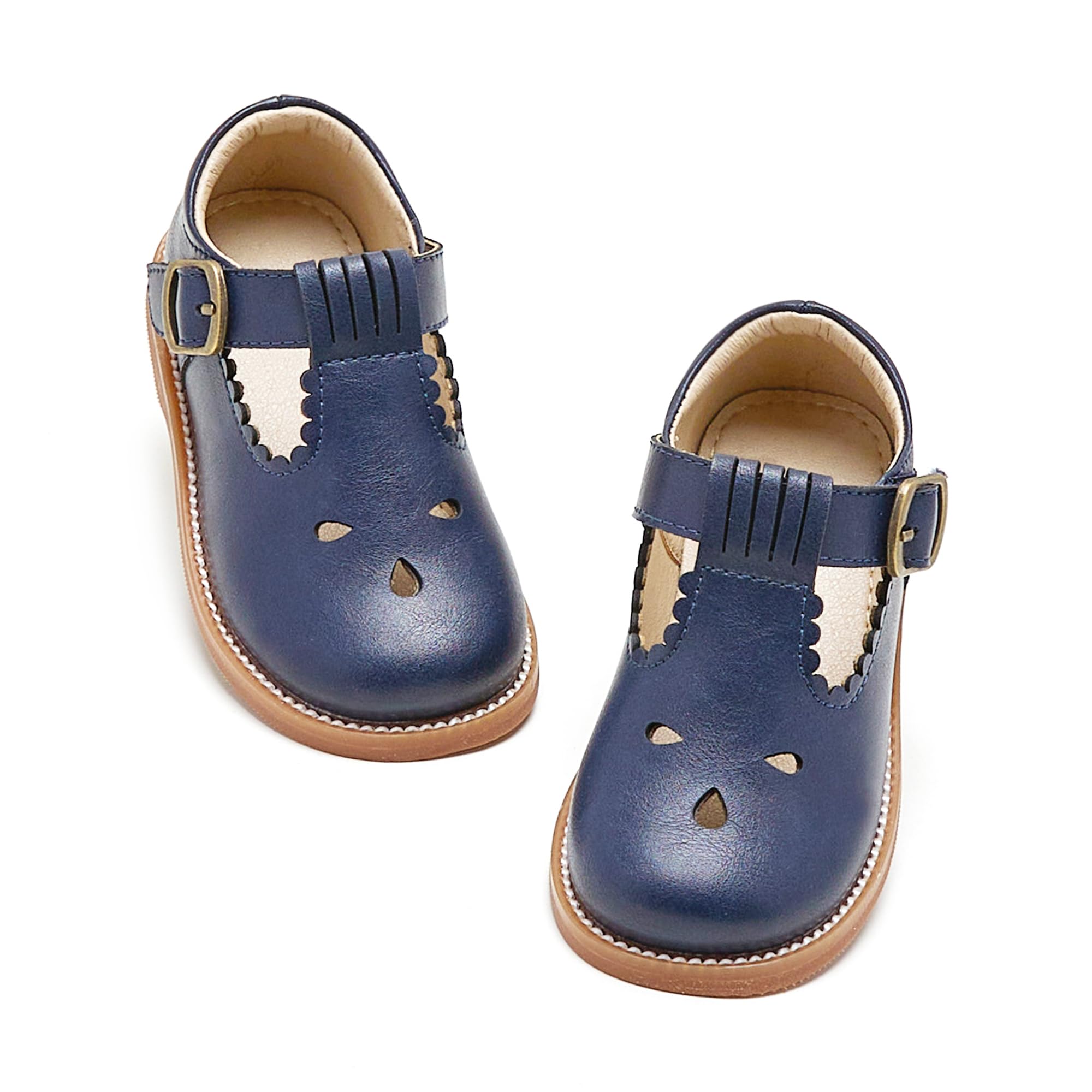 Otter MOMO Todder Little Girls Oxford Shoes Mary Jane T-Strap School Uniform Party Dress Flat Shoes Image