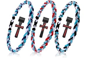 Dixlp Baseball Necklaces, 3 Pack, Fashion Tornado Design for Sports Fan Baseball Necklace, Great-Hit with Box, Baseball Theme Party Gifts